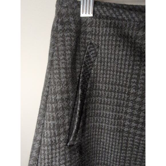 Banana Republic vegan wool wrap mini skirt gray black plaid 10 NWT - Picture 3 of 10